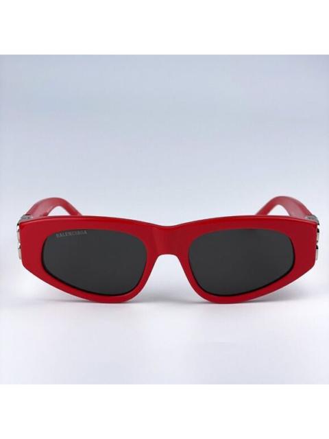 BALENCIAGA SALE! NEW Balenciaga BB0095S 016 Red Silver Logo Grey Cat Eye Unisex Sunglasses
