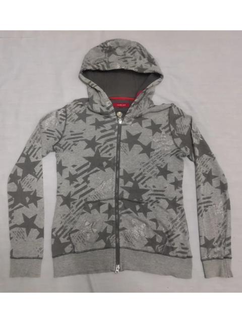 Other Designers Tommy Hilfiger - Tommy Girl Zipper Up Hoodie Sweatshirt OverPrint Designer