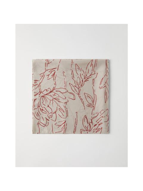 Brunello Cucinelli Brunello Cucinelli Women'S Beige Silk Floral Scarf