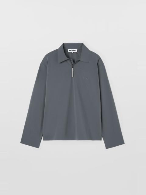 SUNNEI LONGSLEEVE POLO W ZIP / grey