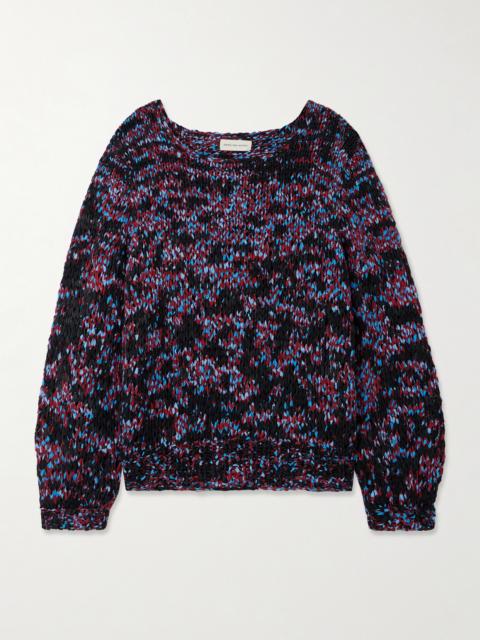 Dries Van Noten Oversized Frayed Printed Cotton Sweater