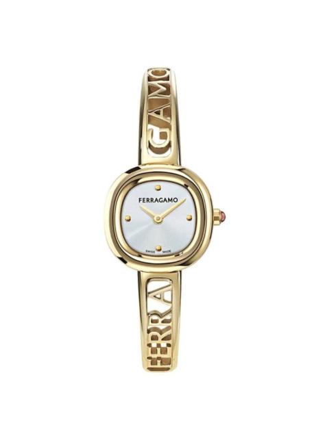 FERRAGAMO Ferragamo Iconic Jewel Bangle Quartz Silver Dial Ladies Watch SFAB00324
