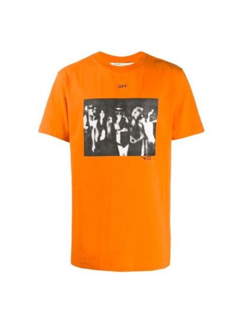 Off-White Off-White Graffiti Arrow Pattern Printing Short Sleeve Loose Fit Orange OMAA027R201850151910