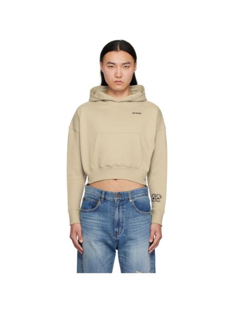 We11done Beige Teddy Twins Sleeve Hoodie