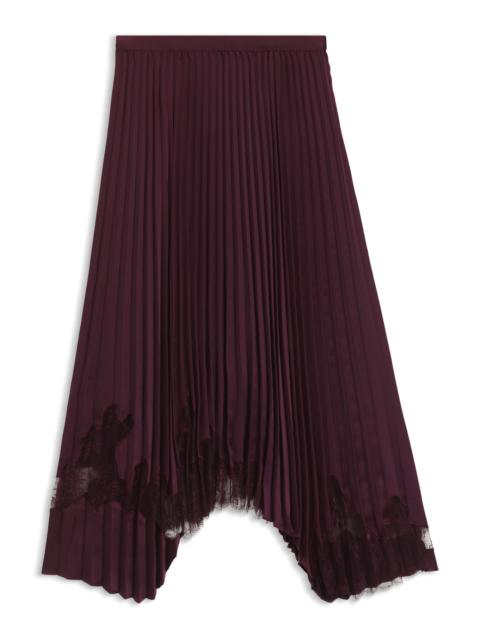 BOSS SATIN SKIRT WITH PLISSÉ PLEATS AND LACE DETAILS