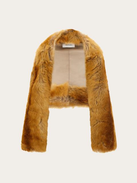 FERRAGAMO Shearling bolero coat