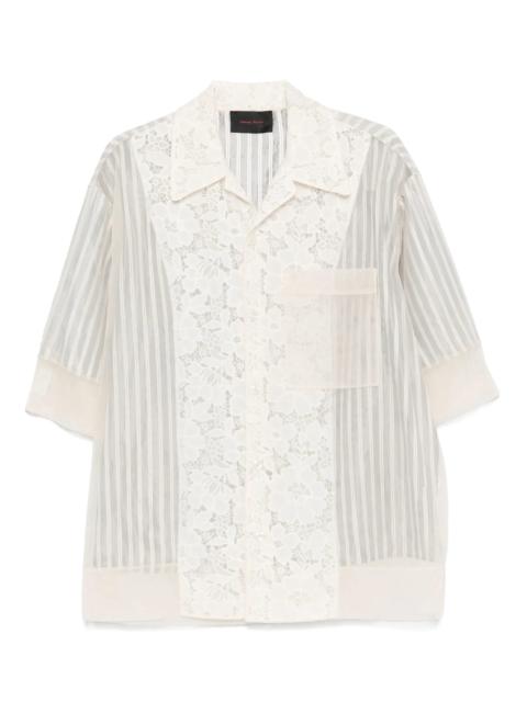 Simone Rocha lace-panel striped shirt