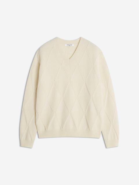 Maison Kitsuné TEXTURED WOOL ARGYLE JUMPER