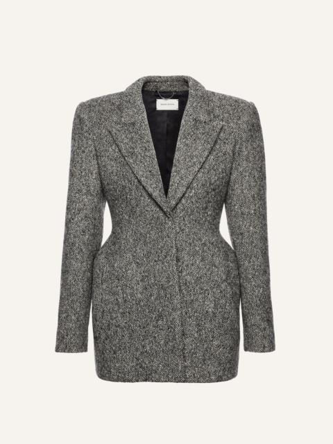 MAGDA BUTRYM Sculpted hourglass blazer in grey melange