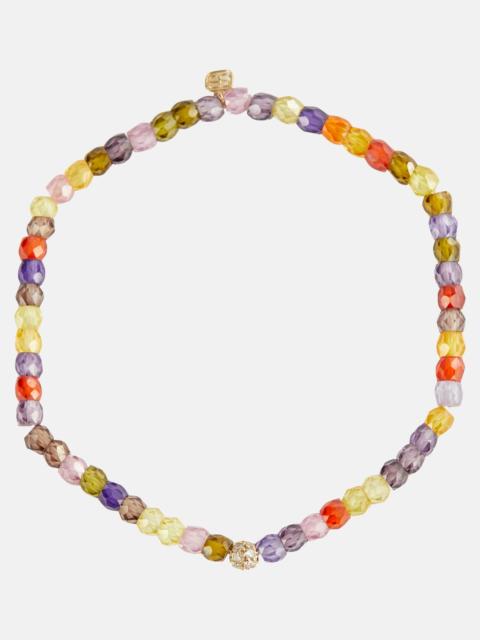 SYDNEY EVAN 14kt gold zirconia bracelet with diamonds