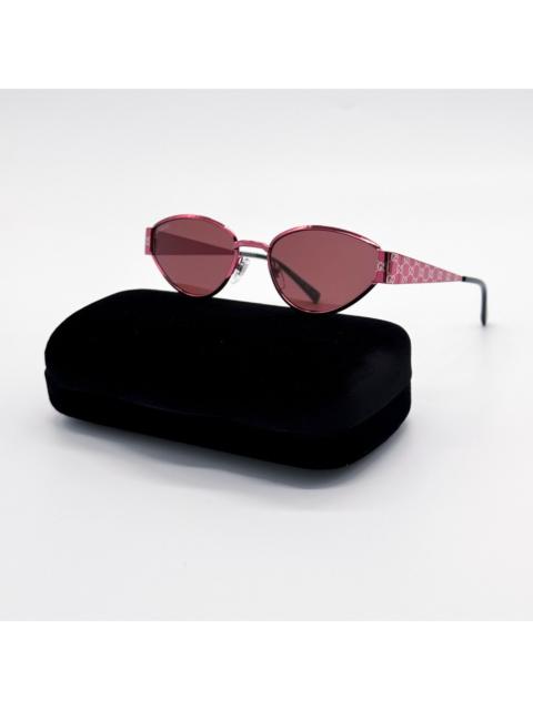 GUCCI NWT Gucci GG1853S 004 Women Metal Burgundy Brown Sunglasses