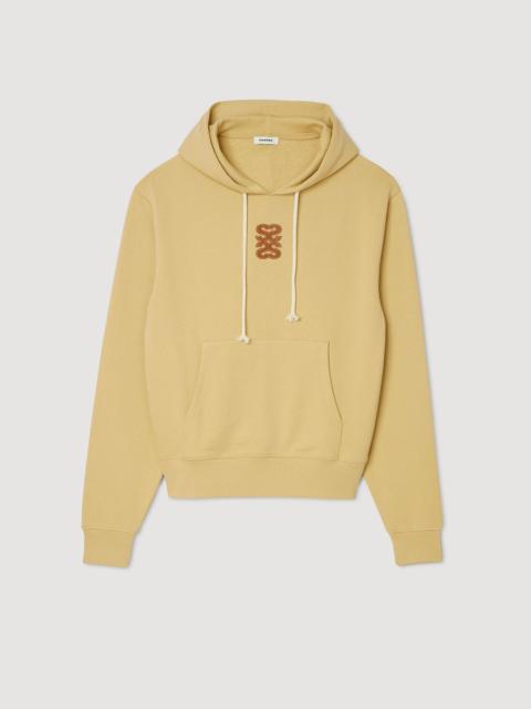 Sandro LEATHER PATCH SWEATSHIRT