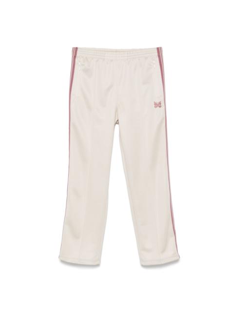 butterfly-embroidered track pants
