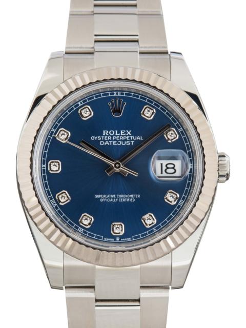 ROLEX Pre-Owned Rolex Datejust 41 Blue Diamond Dial Ref 126334
