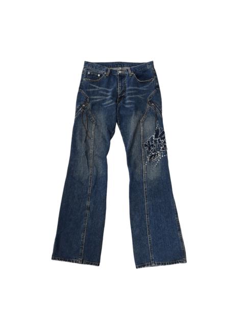 CUSTOM CULTURE Patchwork Flare Denim Pants