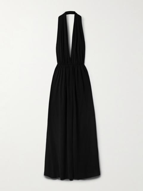 The Row Pharao Open-back Stretch-jersey Halterneck Gown