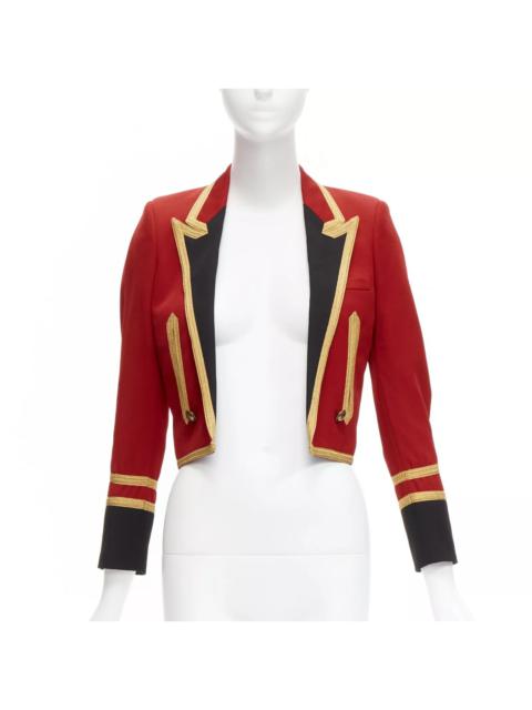 Saint Laurent SS15 Runway Military Cropped Officer Jacket