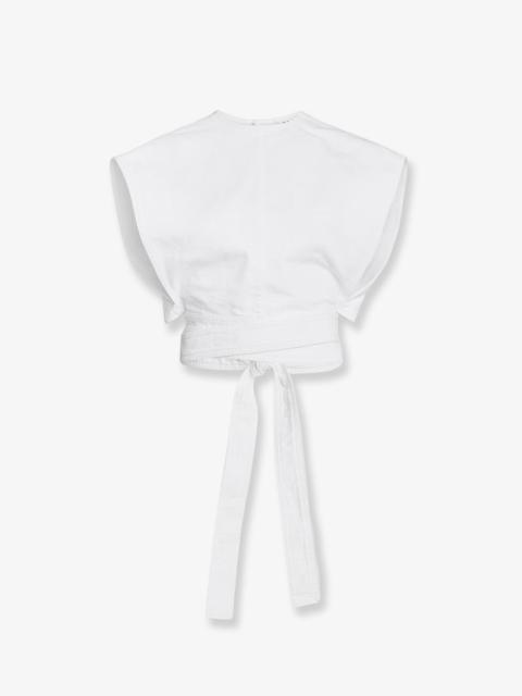 Alaïa Cotton Crop Fit Belted Top