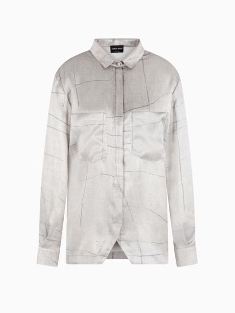 GIORGIO ARMANI SHIRT IN PRINTED SILK SATIN
