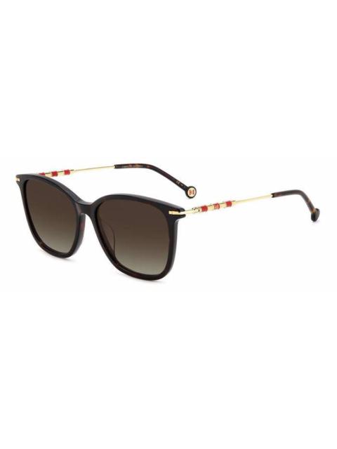 CAROLINA HERRERA Carolina Herrera Brown Gradient Square Ladies Sunglasses HER 0100/G/S 0086/HA 56