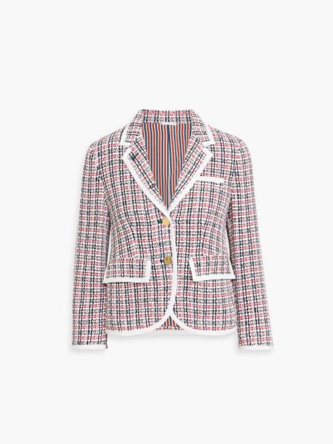 Thom Browne Grosgrain-trimmed cotton-tweed blazer