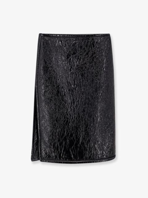 GUCCI Shiny Leather And Neoprene Skirt