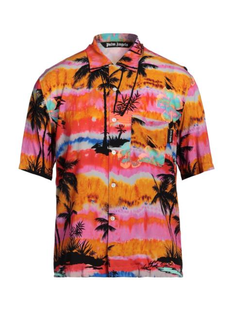 Palm Angels Orange Men's Patterned Shirt