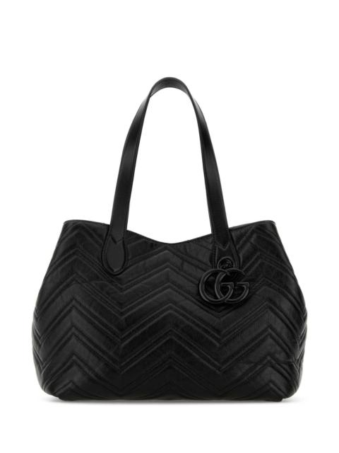 GUCCI Gucci Women Black Leather Shopping Bag
