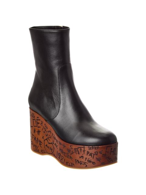 Chloé Chloé Maxima Leather Platform Bootie