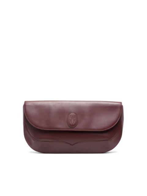 1990s logo-embossed flap clutch