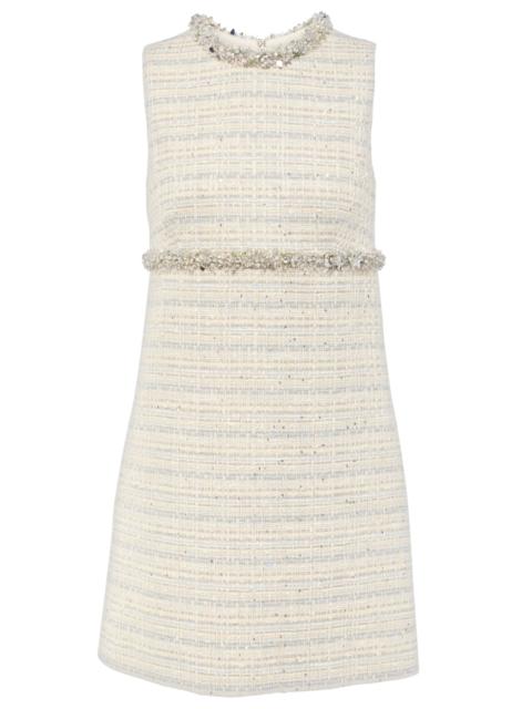 Valentino Crystal-Trimmed Sequined Tweed Mini Dress
