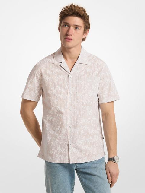 MICHAEL KORS Floral Stretch Cotton Short-Sleeve Shirt
