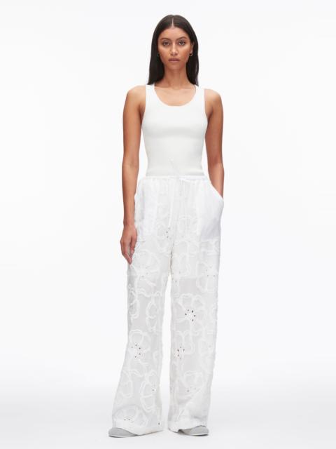 3.1 Phillip Lim Embroidered Straight Leg Pull On Pants