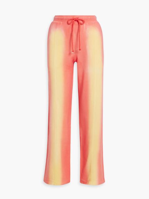 The Elder Statesman Tie-dyed cotton and cashmere-blend fleece track pants