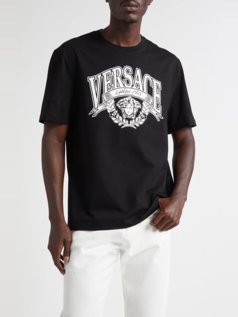 VERSACE Versace Medusa Logo Compact Cotton Graphic T-Shirt in Black at Nordstrom