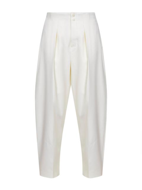 JACQUEMUS Jacquemus Men White Fluid Tailored Cotton The Moisson Tailored Trousers