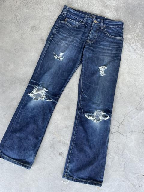 Other Designers Armani Jeans Indigo 007 Series Distressed Denim