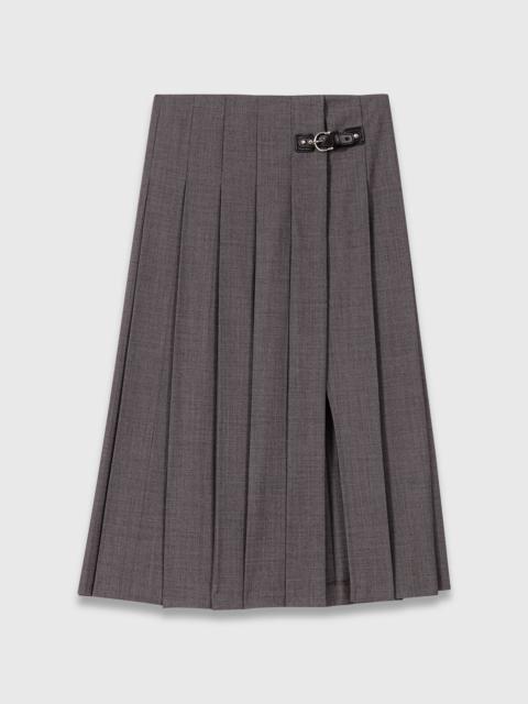 maje Long pleated skirt
