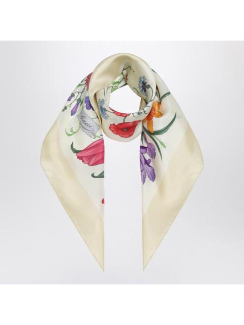 GUCCI Gucci Yellow Printed Silk Twill Scarf Women