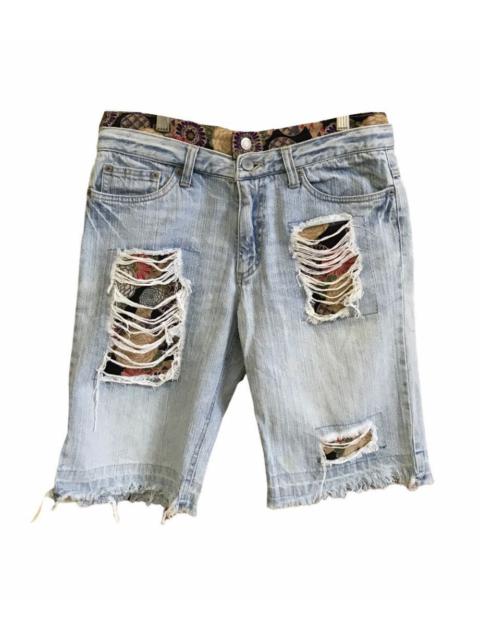 Other Designers Distressed Denim - Japanese Brand Double Waist Distressed Short Jeans