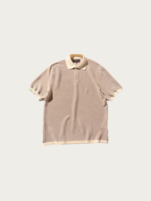 BEAMS PLUS Knit Polo "WASHI" 2 Tone - Off White