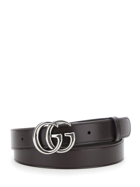 GUCCI Gucci Men Belt With Gg Buckle In Brown Leather For Men