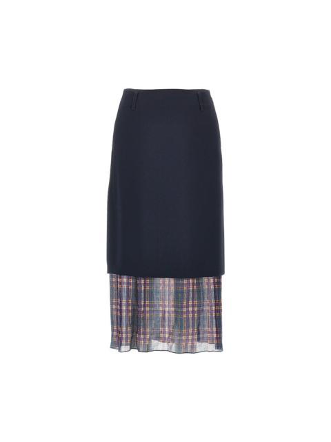 Dries Van Noten Dries Van Noten Cady Midi Skirt With Check Insert