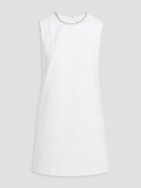 AREA Crystal-embellished cutout stretch-ponte mini dress