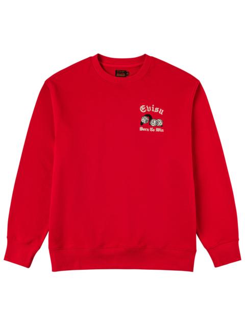 EVISU Poker Lucky Dice Embroidery Sweatshirt - Red