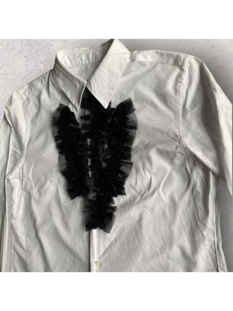 Comme Des Garçons Black Sheer Frills Oversized Shirt