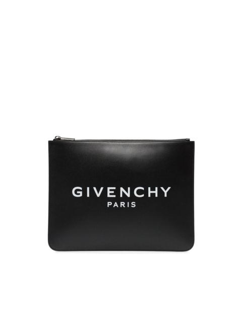 logo-printed clutch