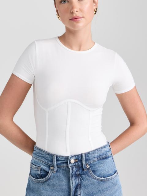 Fleur du Mal Cotton T-Shirt Thong Bodysuit