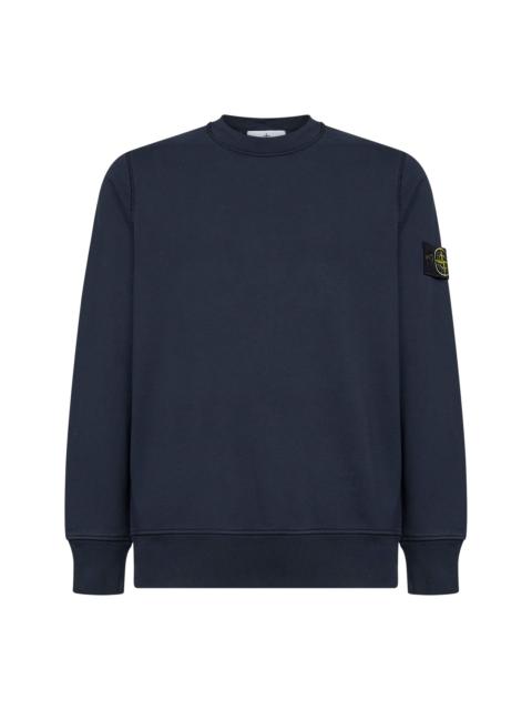 Stone Island Blue organic cotton crewneck sweatshirt