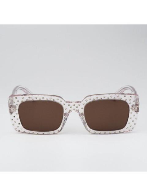 CELINE NEW Celine CL4213IS 27E ANIMATION XMAS Crystal Brown Rectangle Women Sunglasses